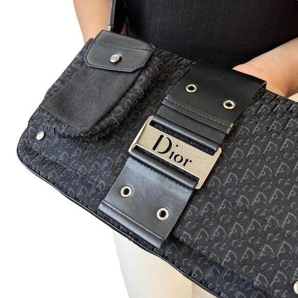 Christian Dior Vintage 2002 Trotter Monogram Street Chic 2way Bag Black [106341] - Picture 4 of 12